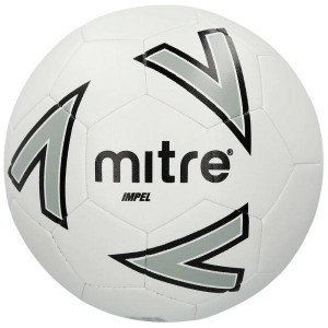 Mitre Impel Size 5 Football White Silver | Footballs | Match and Training Balls