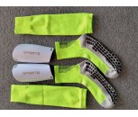 3 PACK ,FOOTBALL GRIP SOCKS, FLUORO GREEN, SHIN PADS AND  SOCK SLEEVES, US 7 to 9