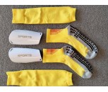 3 PACK ,FOOTBALL GRIP SOCKS, YELLOW, SHIN PADS AND  SOCK SLEEVES, US 7 to 9