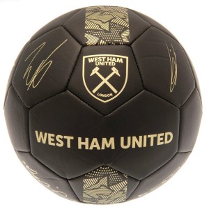 West Ham United  FC Signature Football Size 5, Black and Gold | English Premier League Club Footballs | West Ham United FC Merchandise | Footballs